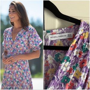 Faithfull the Brand Marie-Louis Midi Dress Nefeli Floral • ASO Kate Middleton